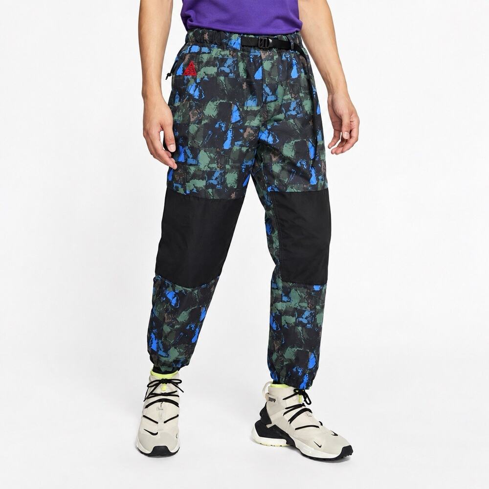 Nike ACG NRG Trail Pants AOP CI0454-010 Camo Blue Black Nylon Men’s M